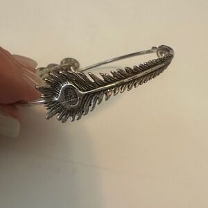 Alex and Ani Silver Feather Bangle Bracelet